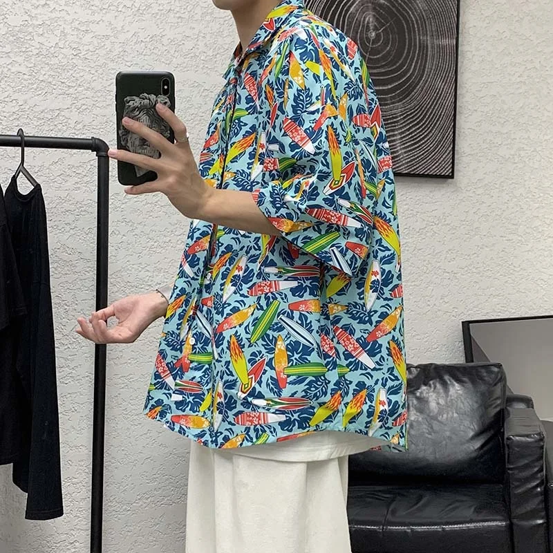 

Shirt Summer Men Fashion Short Sleeve Shirts Man Loose Casual Mens Shirts