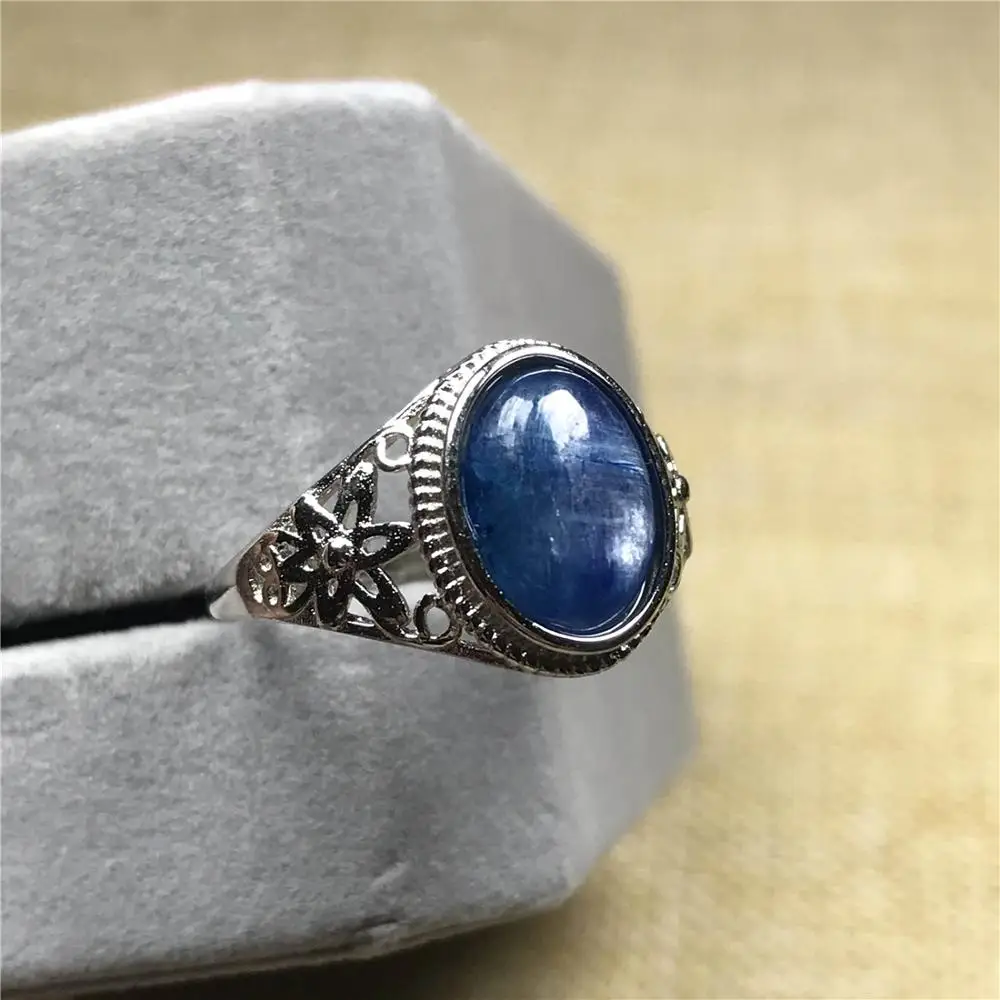 12x10 мм натуральный Синий Кианит кольцо для женщины мужчины кристалл серебряный