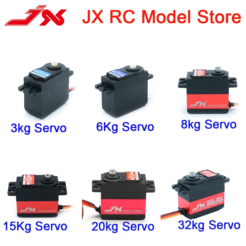 Сервопривод JX для радиоуправляемых автомобилей (3 кг 6 8 15 20 30 кг) аналоговый и