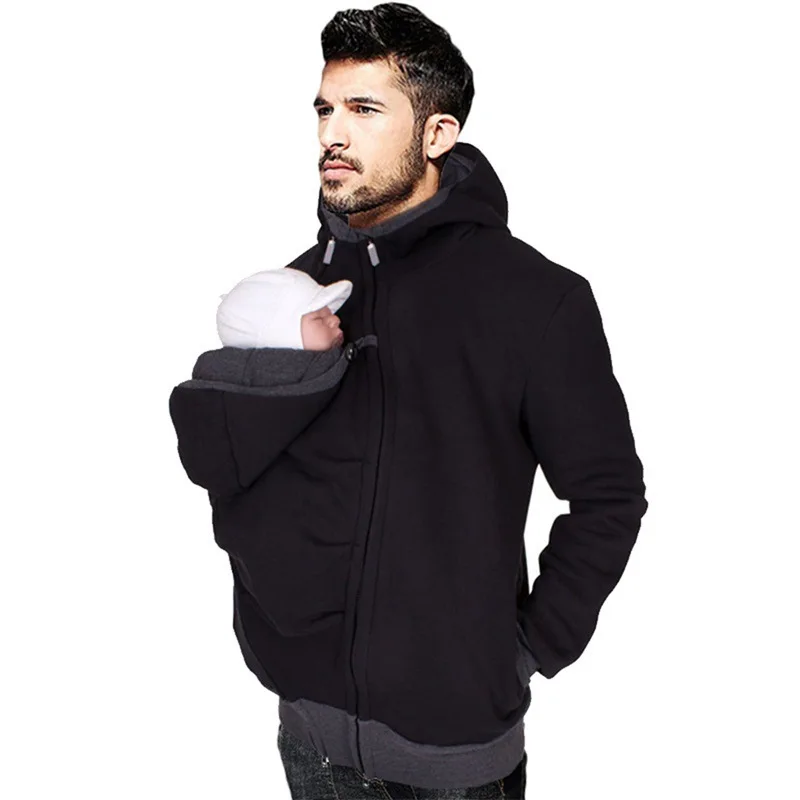 Winter Maternity Clothes Fashion Daddy Baby Carrier Jacket Kangaroo Warm Maternity Hoodies Men Outerwear Coat For Pregnant Woman enlarge