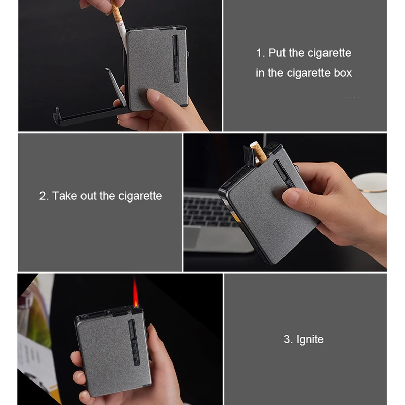 2 в 1 сигарета чехол &amp зажигалки металлическая коробка держатель с защитой