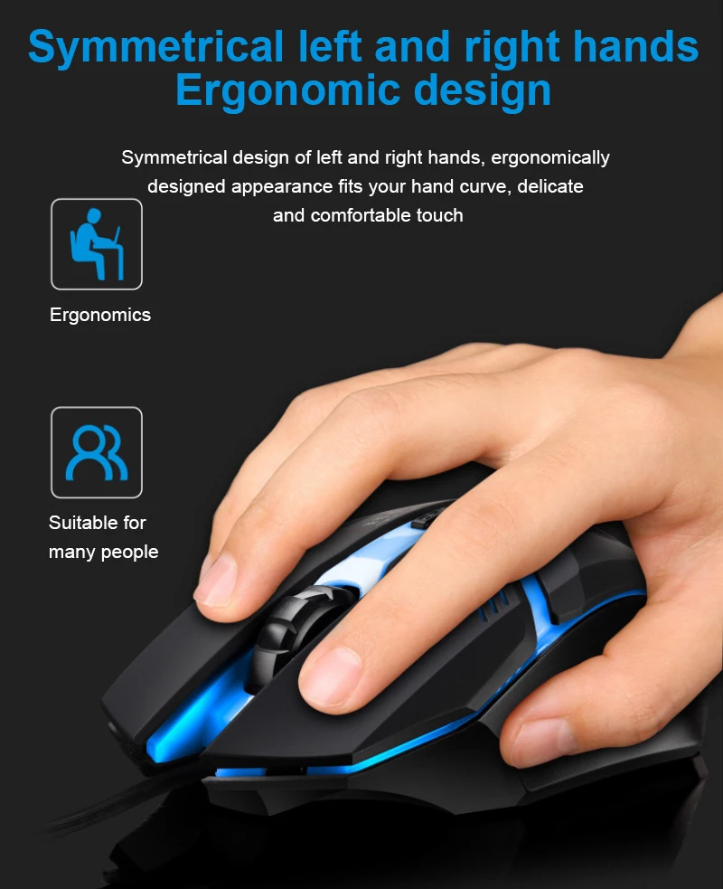

USB Gaming Mouse Wired LED Optical Mouse Gamer Colorful Adjustable DPI For PC Laptop
