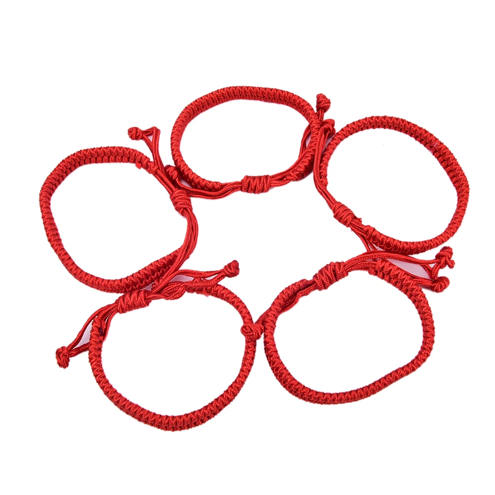 1/5 шт./лот ювелирные изделия унисекс двухслойная Красная Нить плетеная веревка