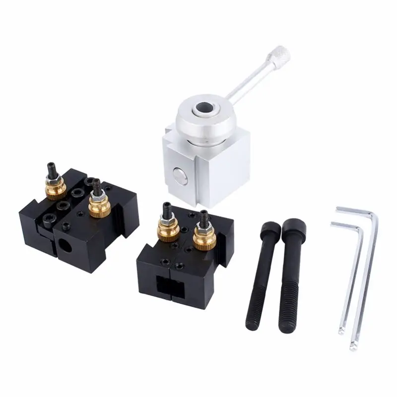 mini cnc lathe tool holder quick change tool post cutter holder screw kit set boring bar turning facing holder wrench free global shipping
