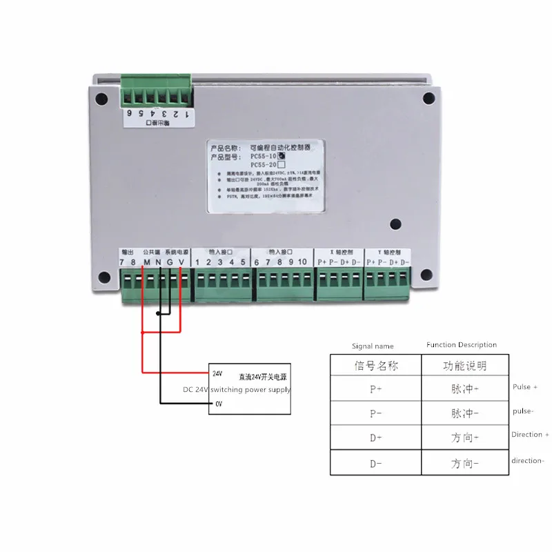 Программируемый контроллер серводвигателя с одной двойной осью двухосевой
