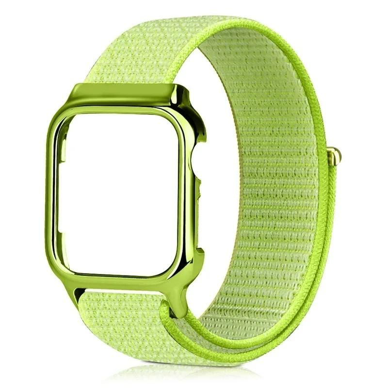 40 мм, 44 мм, ремешок с рамкой для Apple Watch, серия 4, новинка, нейлоновая Спортивная петля, магнитная застежка, Iwatch, браслет, защитный чехол, крышка