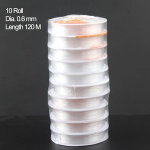 Оптовая продажа 10Rollsx10M полупрозрачная стрейчевая фотографиястрокарезьба 0,6 мм (w00003)