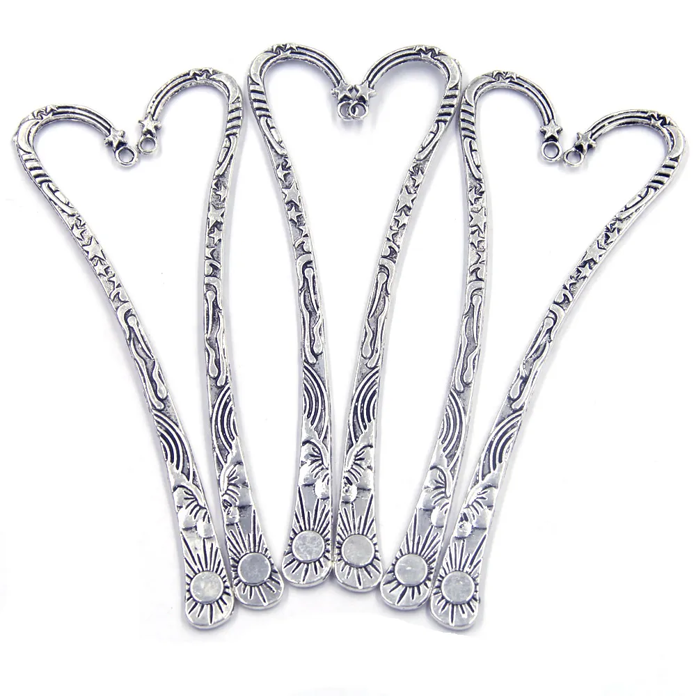Antique Silver Tone Sun Flower Pattern Metal Bookmarks For Reading Books Jewelry DIY Making Accessories 12cm