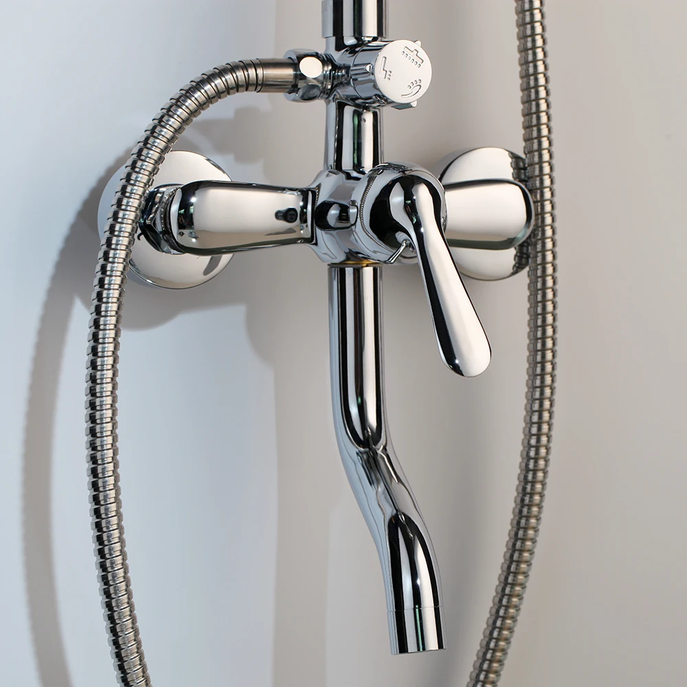 Хромированный полированный 8 дюймовый настенный смеситель для душа с насадкой