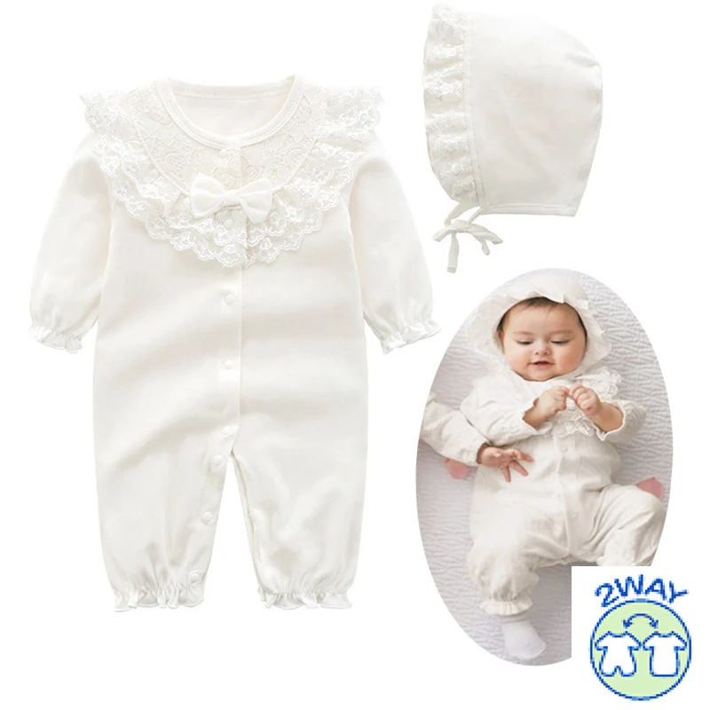 Хлопковый кружевной комбинезон для новорожденных девочек комплект Bernat