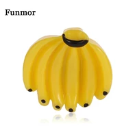 funmor cute small banana brooch plastic pins fruit for girls children routine holiday decoration accessories bag lapel ornaments