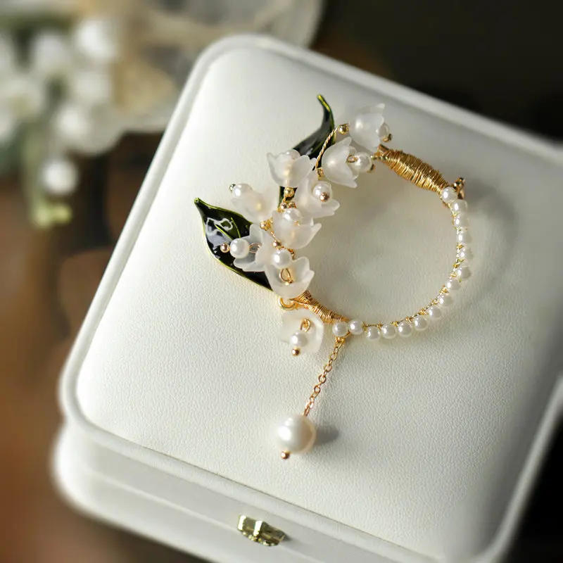 Женская Винтажная Брошь В Виде Цветка тюльпана с натуральным жемчугом |