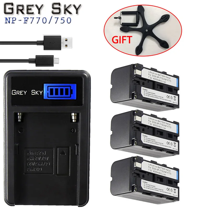 Charger and 3batter NP-F750 NPF750 NP F750 F730 F770 Батарея для sony NP F960 F970 NP-F770 F550 CCD-TRV58 TRV110K TRV26E HVR-Z1 V1J z1 - Цвет: Charger and 3batter