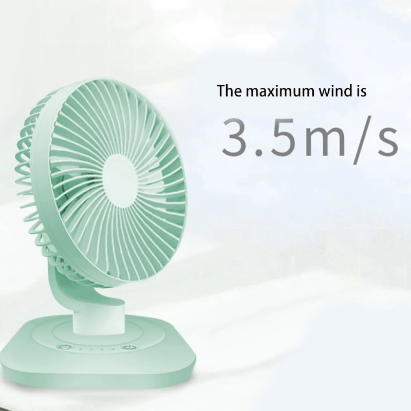 

3000mAh USB Rechargeable 120 Degree Oscillation Desk Fan 3 Gear Shaking Head Fan for Home Office Dormitory Outdoor Camping