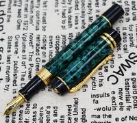 crocodile marble celluloid fountain pen 22kgp medium nib writing gift pen green flowers pattern with crocodile clip for office