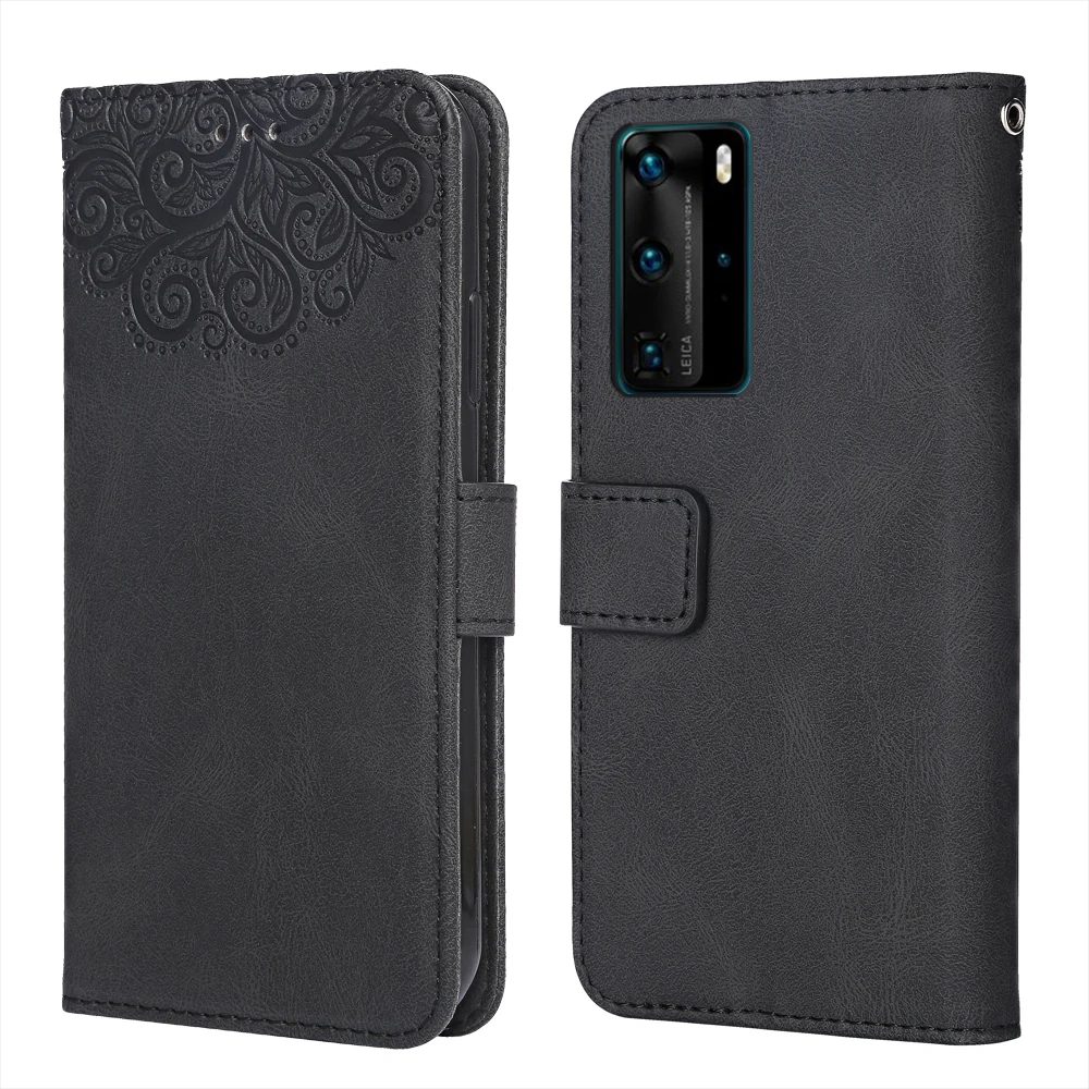Для Huawei P40 Pro цветок тиснение чехол ELS NX9 N04 AN00 TN00 кожаный книжка с откидной крышкой