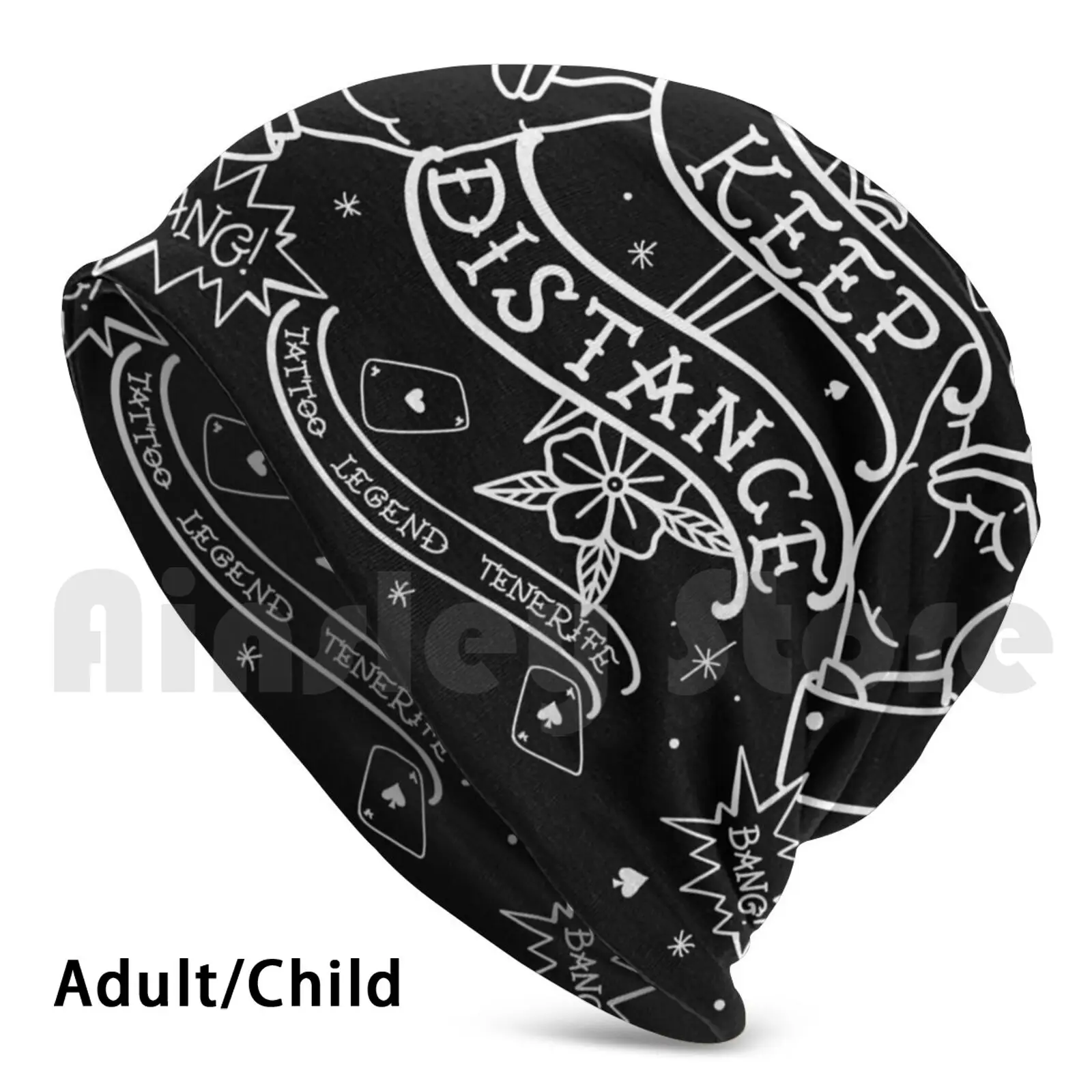 

Keep Distance Traditional Tattoo Design Beanie Hedging Cap DIY Print Cushion Tattoo Keep Distance Traditional Tattoo