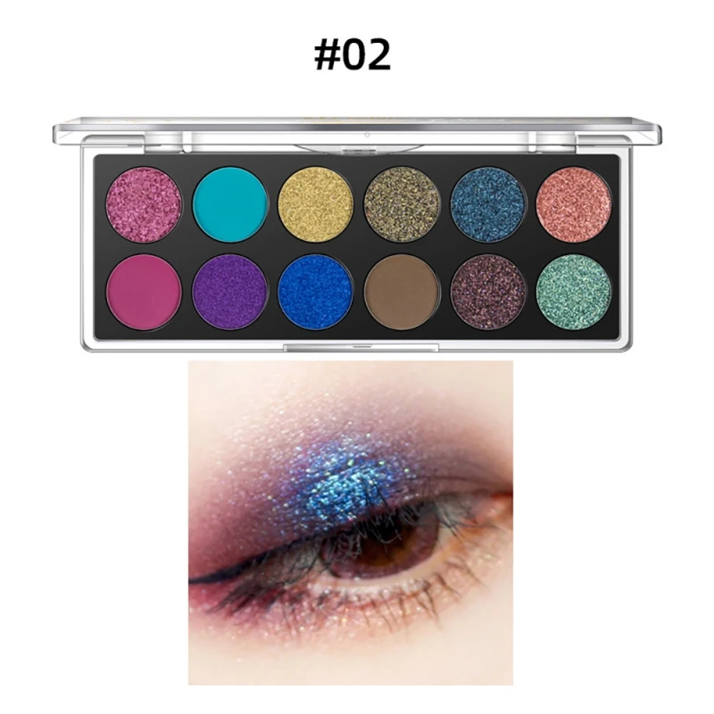 12 цветов Блеск матовые тени для век палитра макияж Пигмент Водонепроницаемый