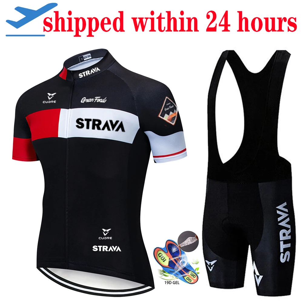 Трикотажный комплект для велоспорта STRAVA с шортами и нагрудником летний костюм