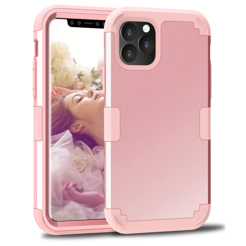 Роскошный Жесткий чехол 3 в 1 для iPhone 11 pro Max 360 силиконовый с защитой от ударов |