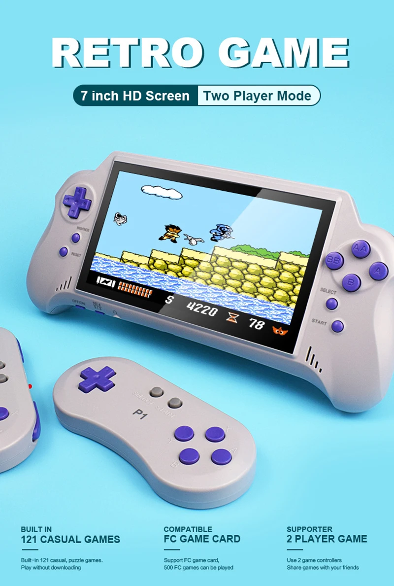 4K мини классическая игровая эмулятор игровая консоль 7 дюймов портативная игровая консоль NES видео игра HDMI ТВ игра Ретро видеоигра