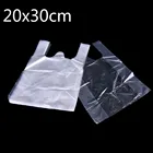 Полезный пластиковый пакет для покупок 100 шт., прозрачный пакет для покупок, пластиковые пакеты для супермаркетов с ручкой, упаковка для еды