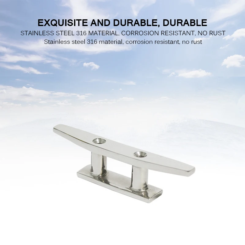 

Stainless Steel Low Flat Cleat Open Base Cleat Marine Boat Yacht Deck Line Rope Tie Boat Hardware Accessories High Quality