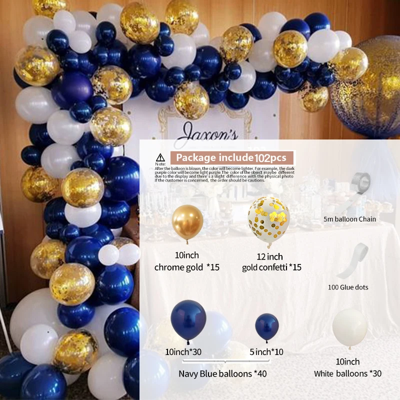 

102pcs New Retro Color Navy Blue Balloon Arch Garland Kit Baby ShowerWedding Hawaiian Party Birthday Ballons Globos Decoration