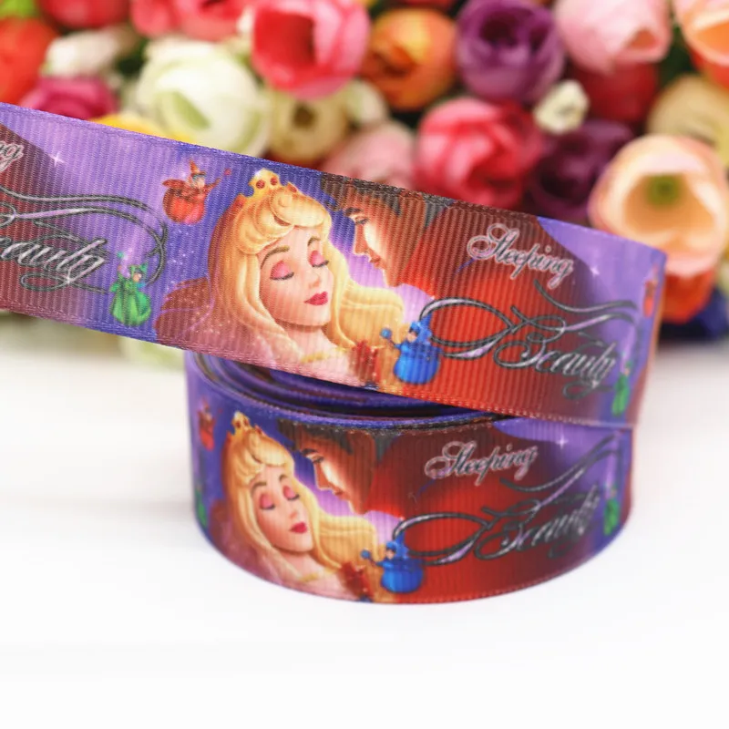 15112839 Новое поступление 1 'ཕ мм 10 ярдов принцесса напечатанные ленты для волос