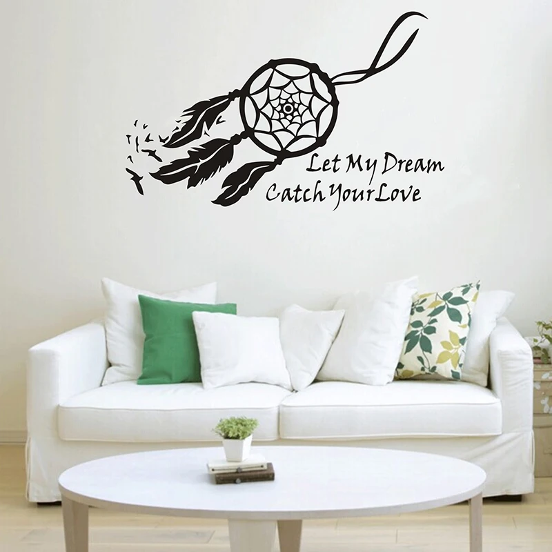 Пусть моя мечта Наклейки на стены Ловец снов стикер стену плакат поймать свою