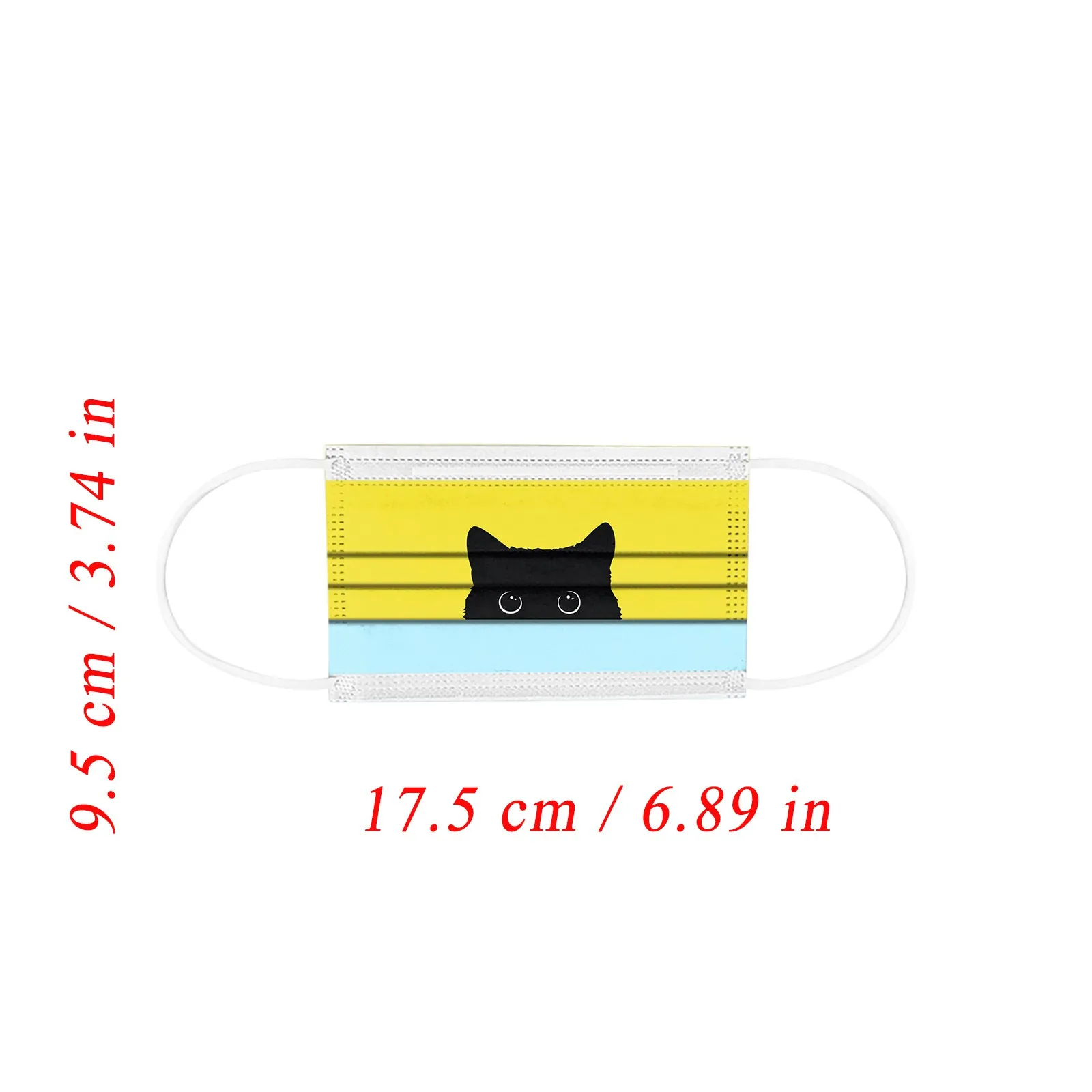 

20/100PCS Mascarilla desechable Fast delivery Mscara Headband Adults Cat Prints Breathable 3 -Layer Disposable Mask