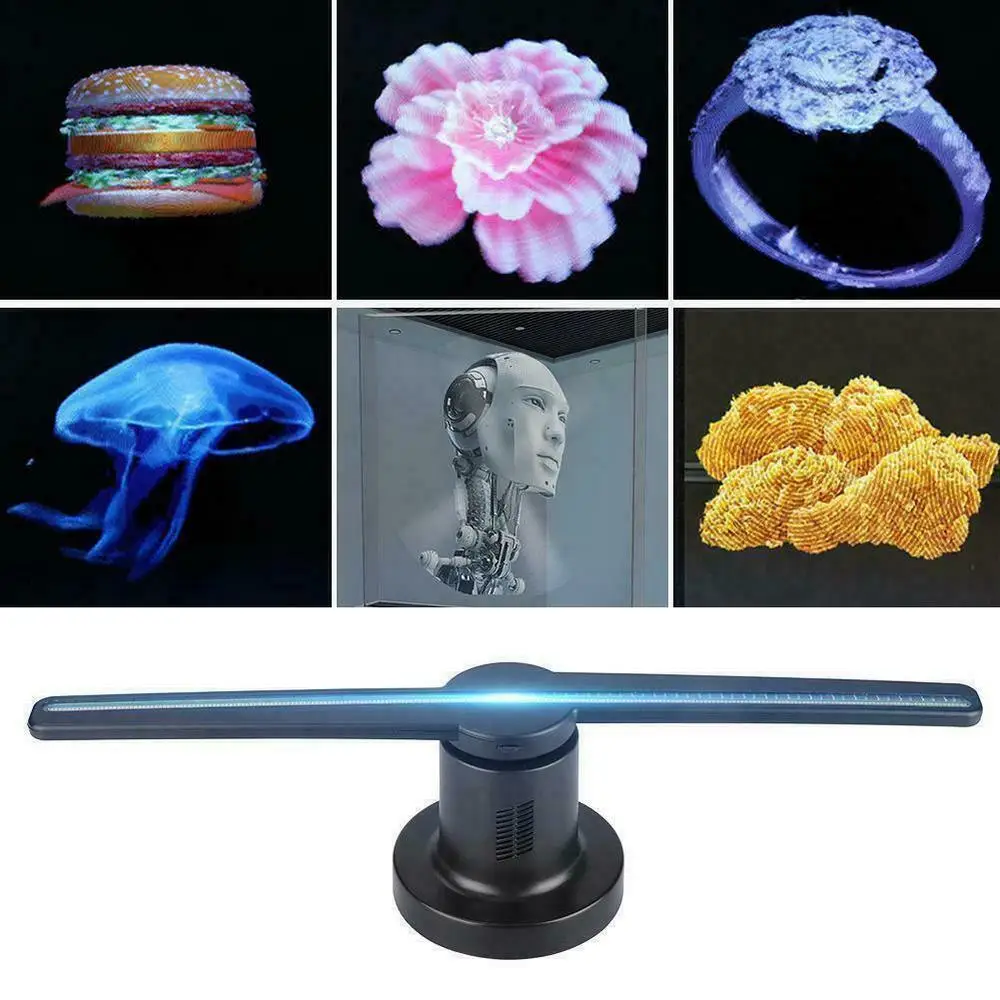Wifi 3D Hologram Projector Fan LED Holographic Imaging Display Lamp Remote Advertising Projection Light With 16G TF | Освещение