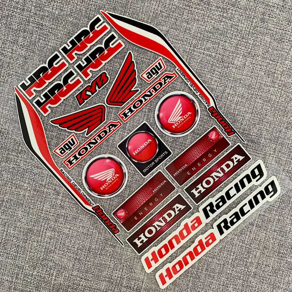 

SET Reflective MotorcycleDecals Tank Stickers For Honda HRC 18cm x 27cm/SET