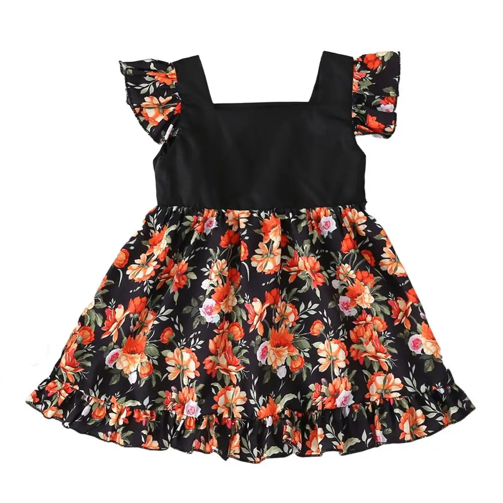 

Baby Girl Dress Sleeveless Flower Print Dress Child Princess Dresses Cute Summer Floral Dress
