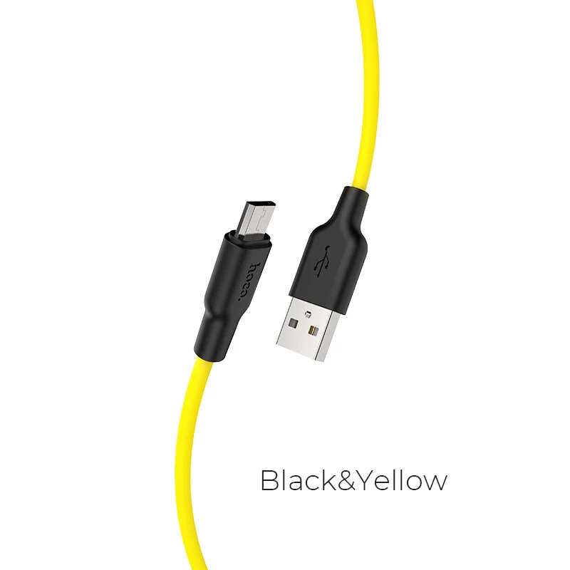yellow НОСО Силиконовый Micro USB кабель 2 м 1 м 5V2A быстро Зарядное устройство USB кабель для Samsung Xiaomi Huawei Кабели для мобильных телефонов для Android - Цвет: yellow