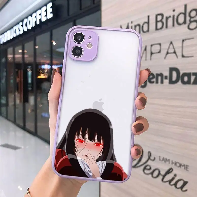 

Kakegurui Jabami Yumeko anime Phone Cases matte transparent For iphone 7 8 11 12 plus mini x xs xr pro max luxury brand cover