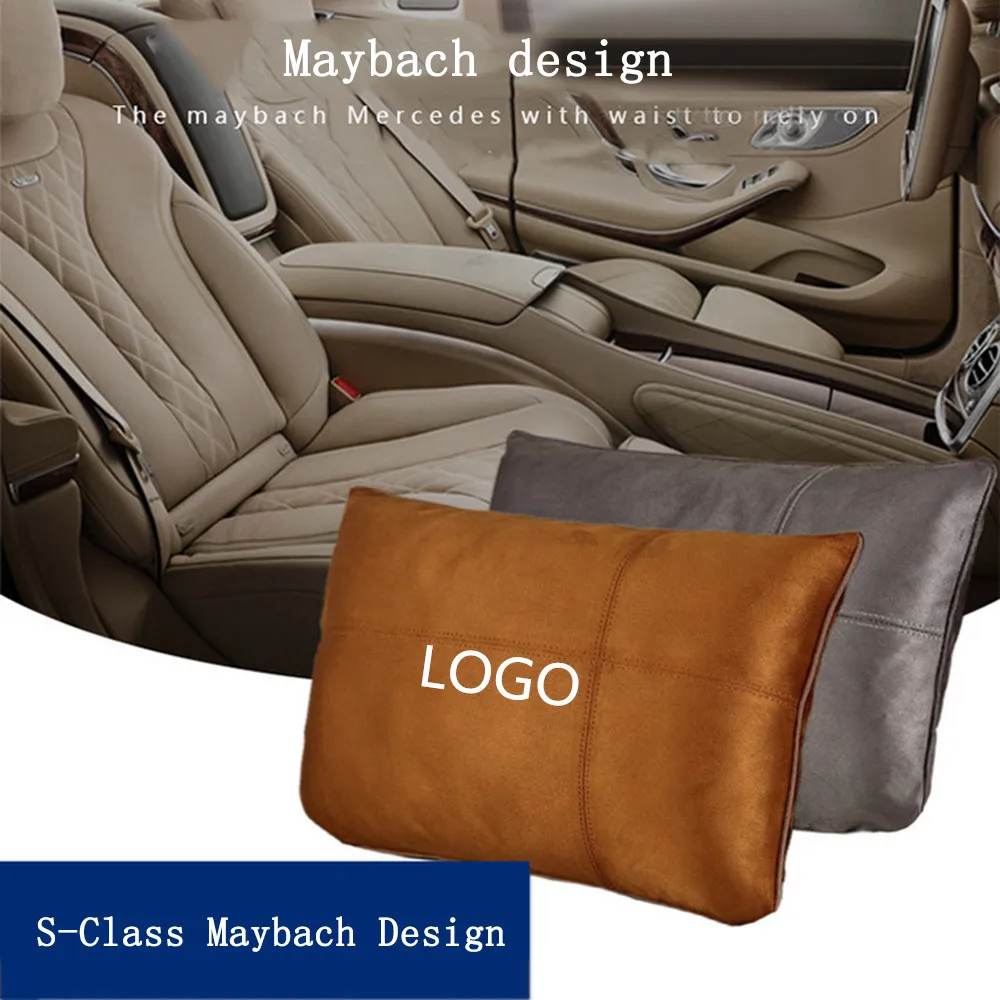 Замшевая тканевая подушка для сиденья автомобиля поясничная отдыха с логотипом