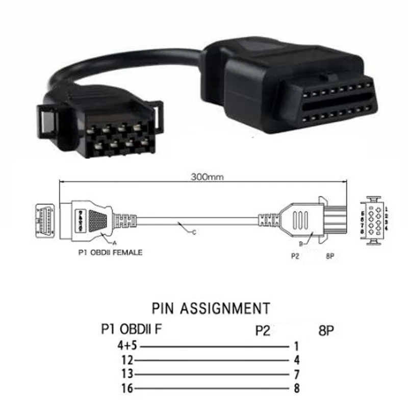 OBD2 8 ми штифтовый кабель для Volv Грузовик Heavy Duty Diagosis разъема 8pin диагностические