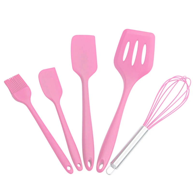 

Silicone Kitchen Utensils Set for Cooking and Baking 5 Pieces Cooking Utensils Set Heat Resistant Non-stick Kitchen Tool