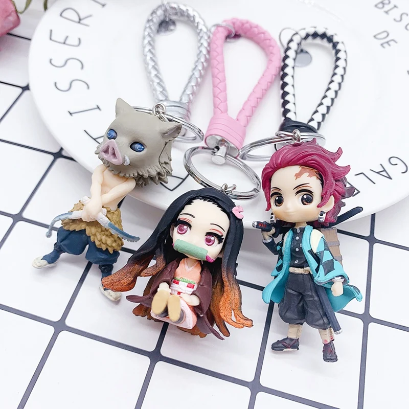 Брелок для ключей ПВХ брелок с куклой рассекающий демонов киметсу No Yaiba Kamado Tanjirou