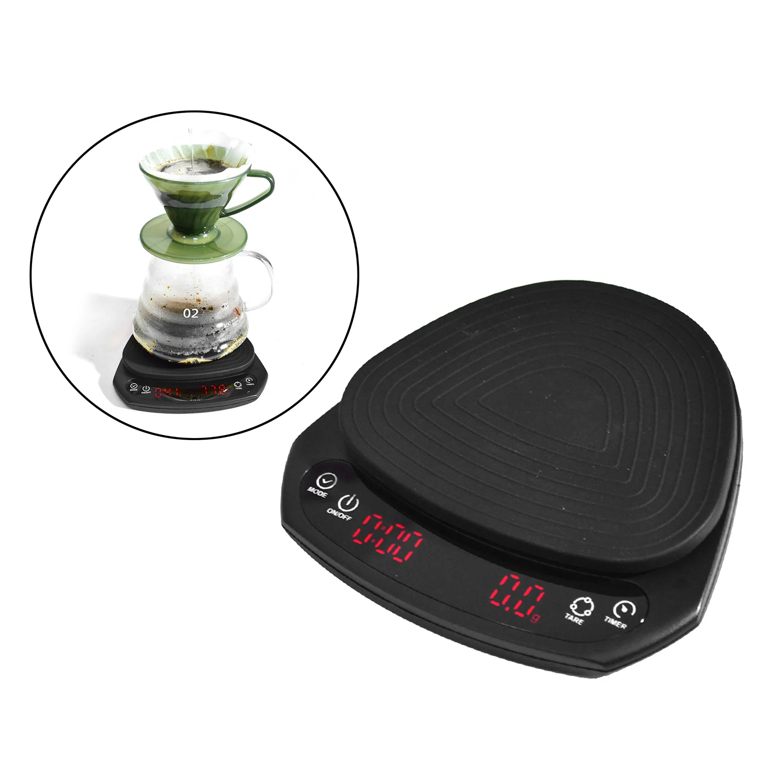 

Smart Coffee Scale Kitchen Scale for Espresso with Timer LED Display Black