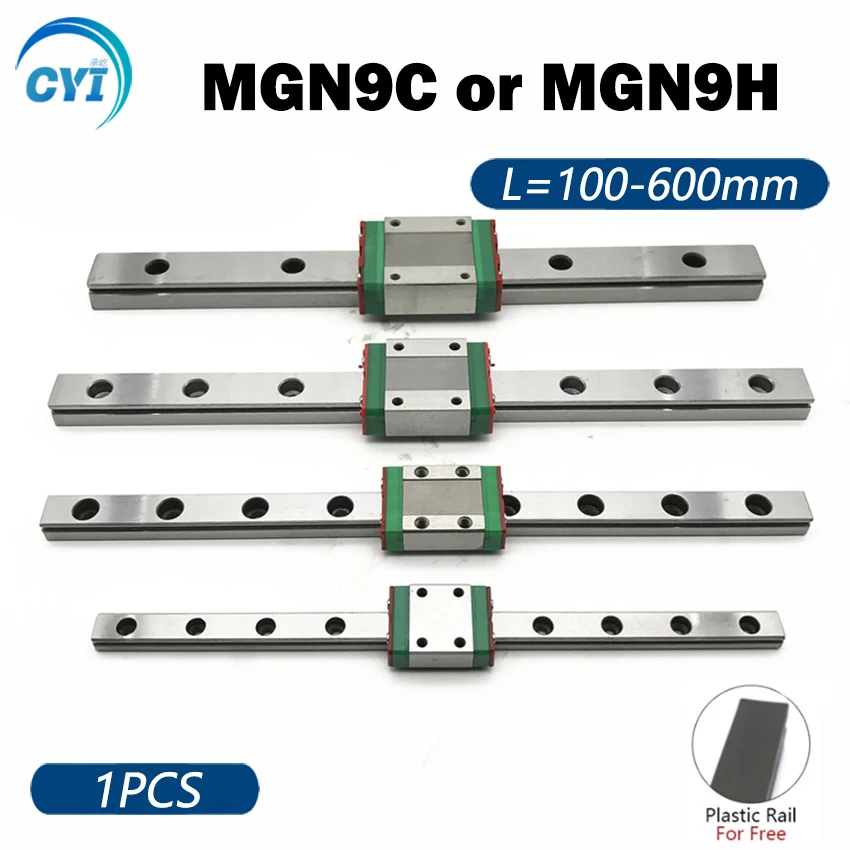 1 шт. Новинка 9 мм линейная направляющая MGN9 100 150 200 250 300 350 400 450 500 550 600 + MGN9H или MGN9C