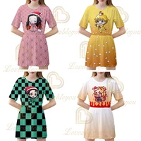 anime christmas agatsuma zenitsu cosplay women summer tee tops dress clothes t shirt for ladies custome