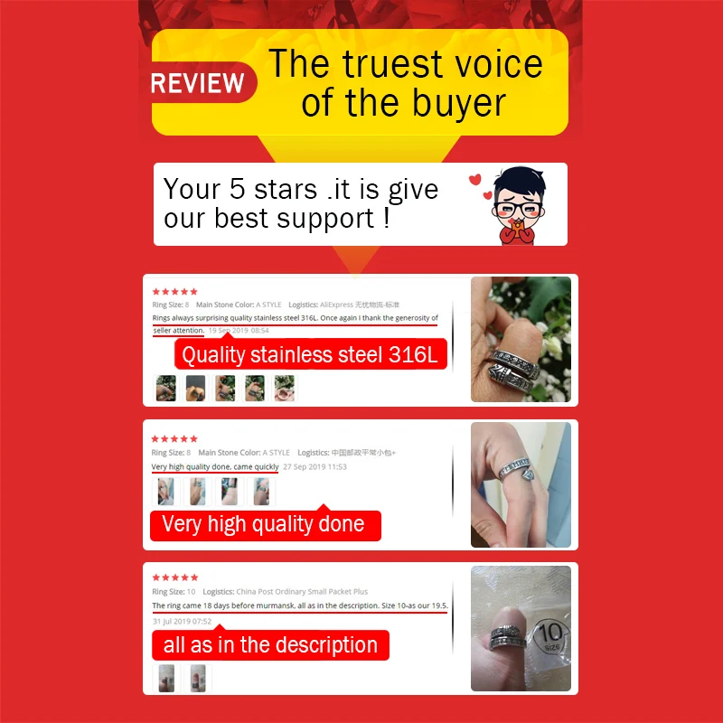 Мужское кольцо на удачу от BEIER из нержавеющей стали 316L в стиле панк ювелирное