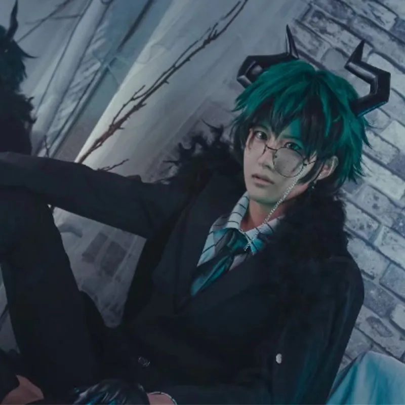 DIOCOS Boku no My Hero Academy Izuku Midoriya Косплей парики зеленые волосы Devil Horns для Хэллоуина Вечерние