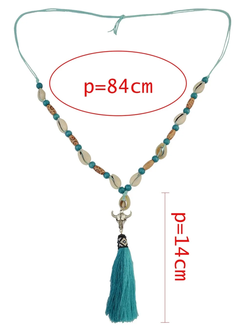 Ожерелья ручной работы с синей веревкой и головой быка для женщин богемные