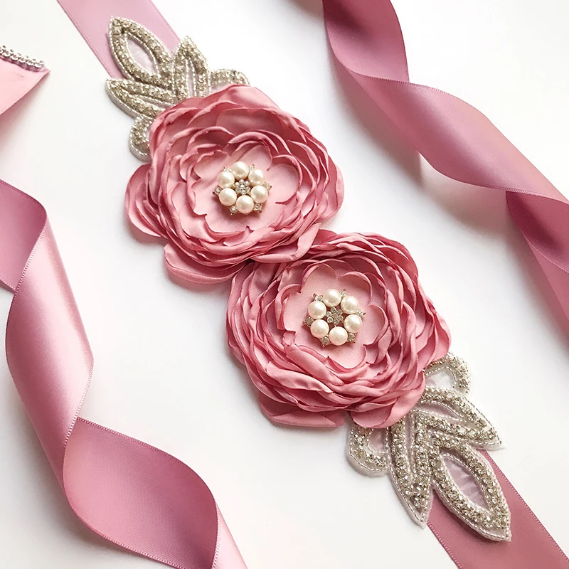 Пояс для невесты с жемчужинами и цветами пояс свадебного платья аксессуары