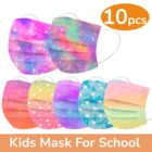 10 шт., детская 3-слойная Пылезащитная одноразовая маска для детей