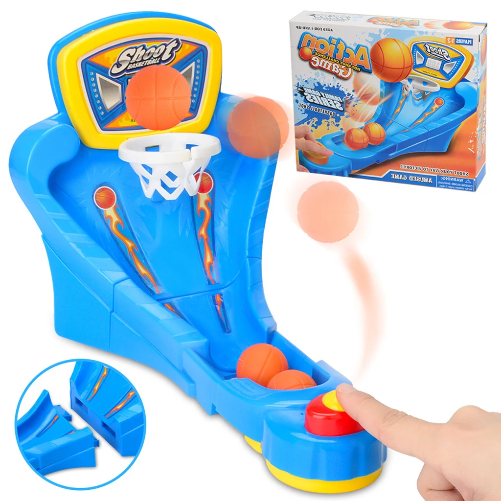 

Mini Basketball Table Game - Desktop Arcade Hoops Shoot and Score Miniature Game