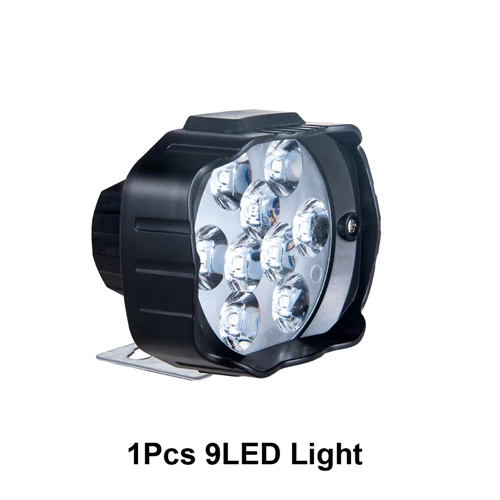 1PCS 9LED Точечный светильник для мотоцикла, головной светильник для скутера, противотуманный Точечный светильник светодиодный для мотоцикла ATV 12 В 6500 К, белый двигатель, рабочая фара для автомобиля DRL - Цвет: 1PCS 9LED